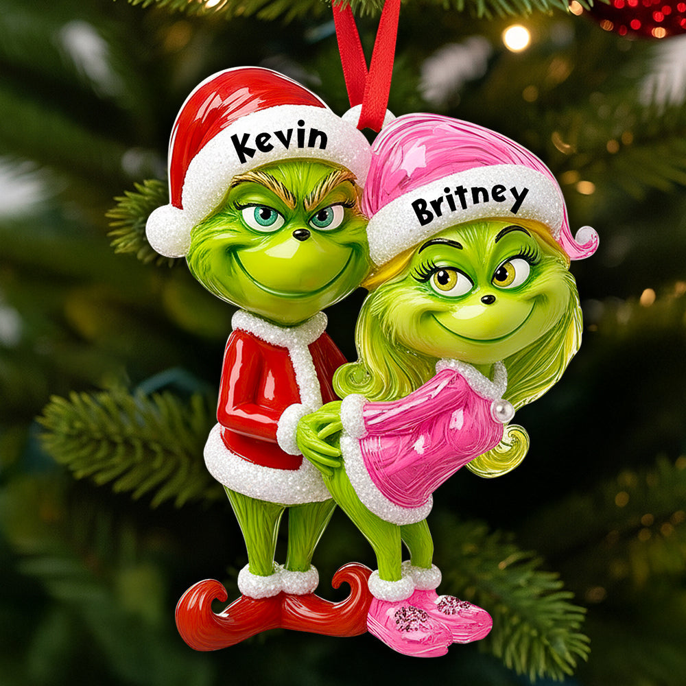 Green Couple Christmas Ornament Personalized Gifts For Couple - Christmas Ornament Gift Idea Green Couple Christmas Ornament Personalized Gifts For Couple - Christmas Ornament Gift Idea