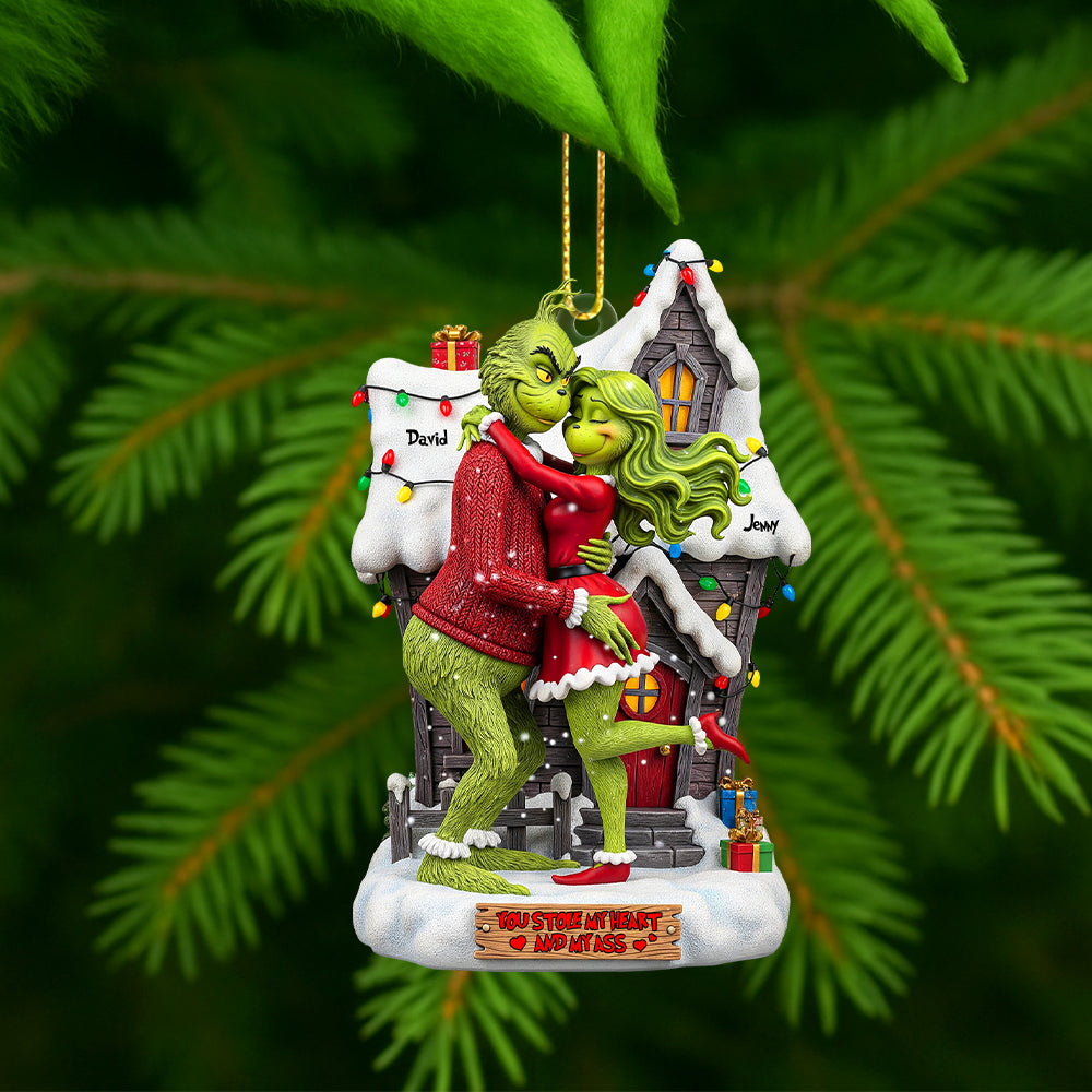 Green Couple Ornament - Personalized Gifts For Couple - Family Christmas Ornament Gift
