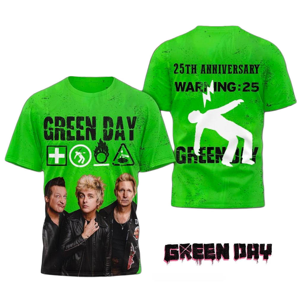 Green Day 25th Anniversary T-Shirt Green Day Merch Gifts For Rck Band Fans