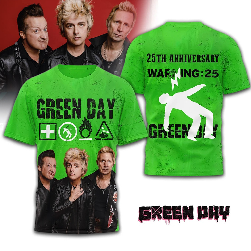 Green Day 25Th Anniversary Warning 25 Shirt Green Day Merch Presents For Rock Music Lovers