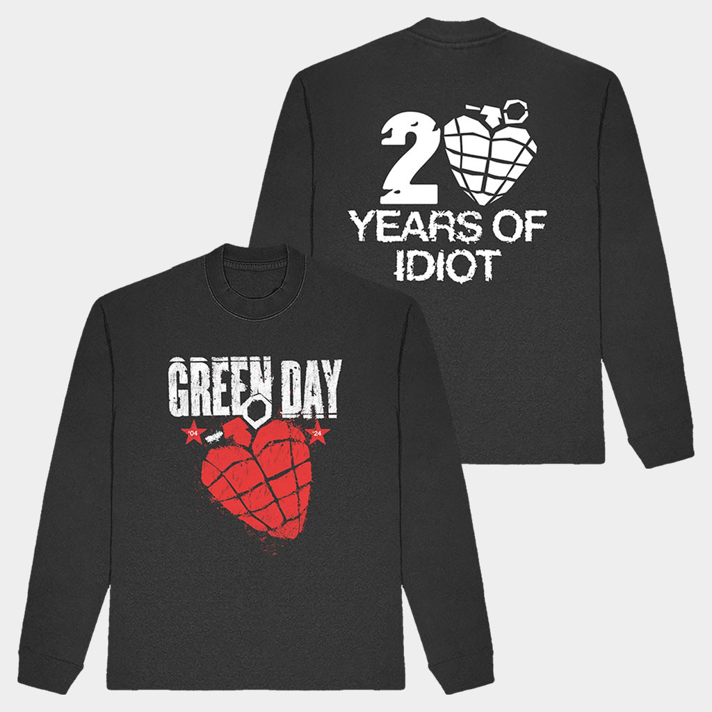 Green Day Merch 20 Years Of Idiot Long Sleeve T-Shirt Green Day Shirt Birthday Gift For Him