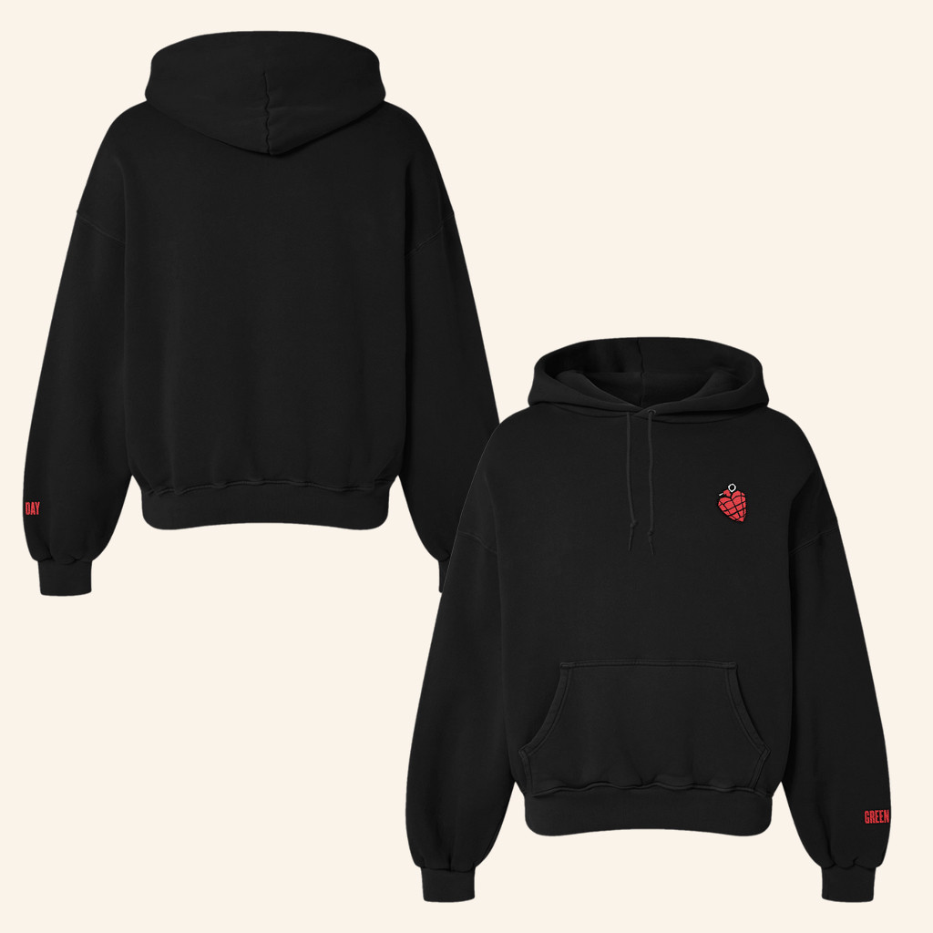 Green Day Merch Heart Grenade Hoodie Best Gifts For Rock Fans