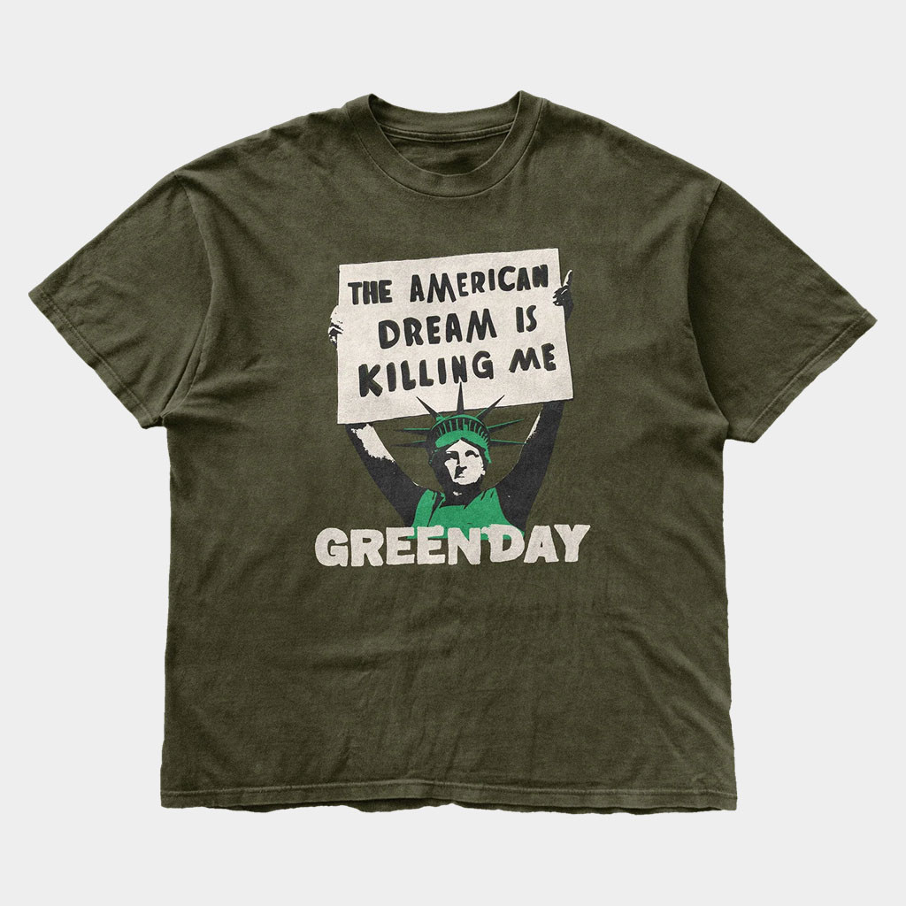 Green Day Merch Lady Liberty Protest T-Shirt The American Dream Is Killing Me Shirt Dad Gifts