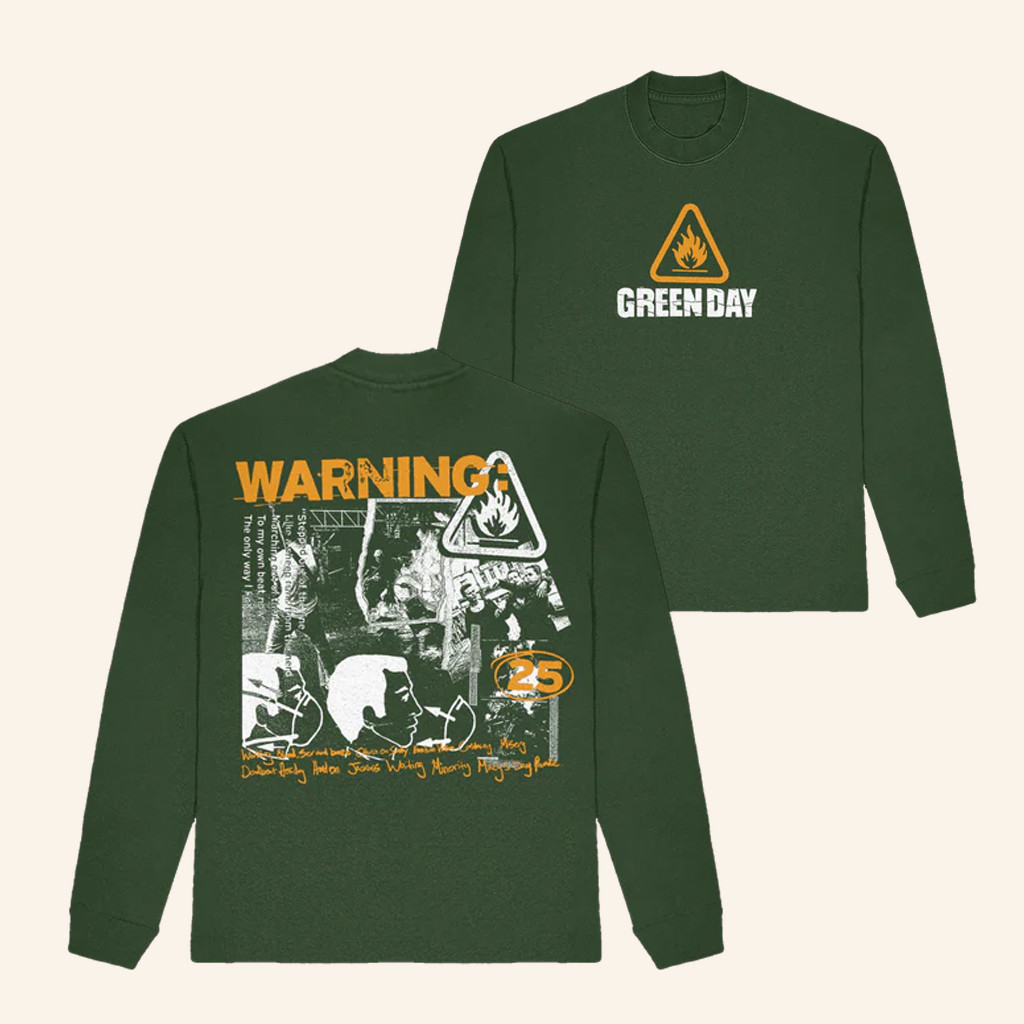 Green Day Merch Warning 25 Long Sleeve T-Shirt Best Gifts For Rock Lovers Green Day Merch Warning 25 Long Sleeve T-Shirt Best Gifts For Rock Lovers