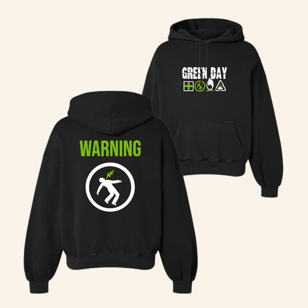 Green Day Merch Warning Signs Hoodie Gift Ideas For Rock Lovers