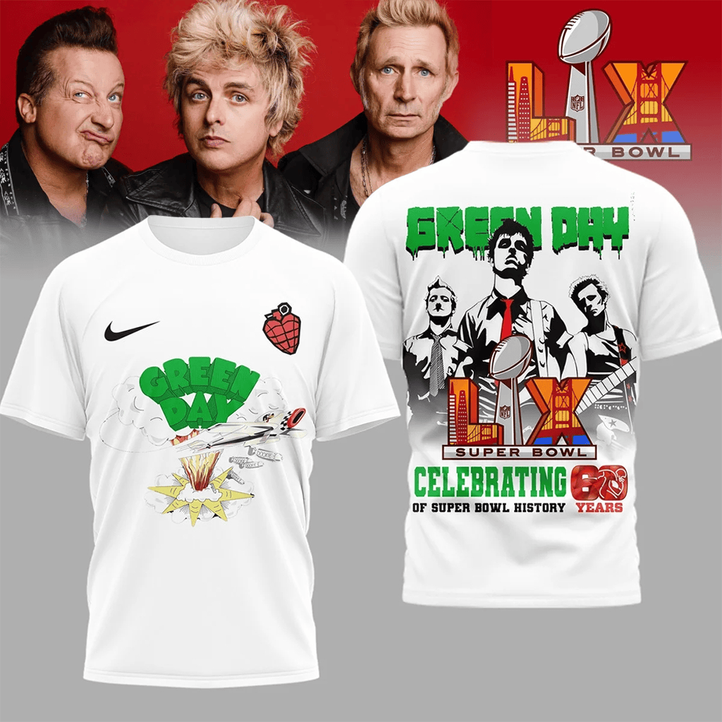 Green Day Super Bowl 60 Shirt Opening Ceremony 2026 Concert Merch Gifts For Fans