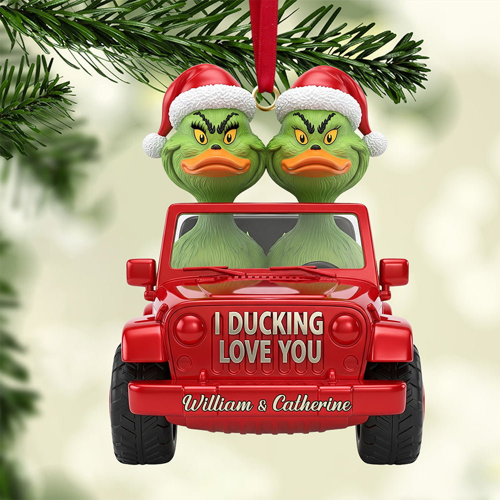 Green Duck Couple Acrylic Ornament &Atilde;&macr;&Acirc;&iquest;&Acirc;&frac12; Personalized Gifts for Couples - Festive Holiday Keepsake Gift