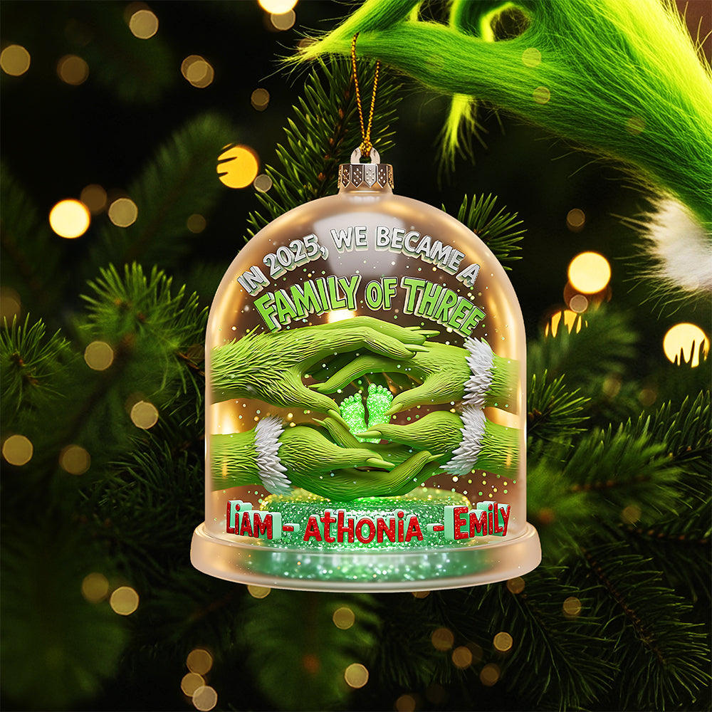 Green Family Ornament - Personalized Gifts For Family - Festive Holiday Keepsake Gift (2)