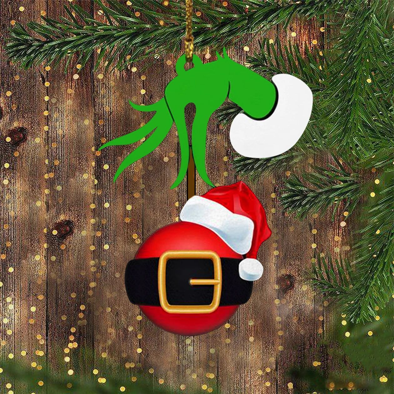 Green Hand With Ornament Rustic Christmas Tree Decorations 2024 Christmas Ornament Set