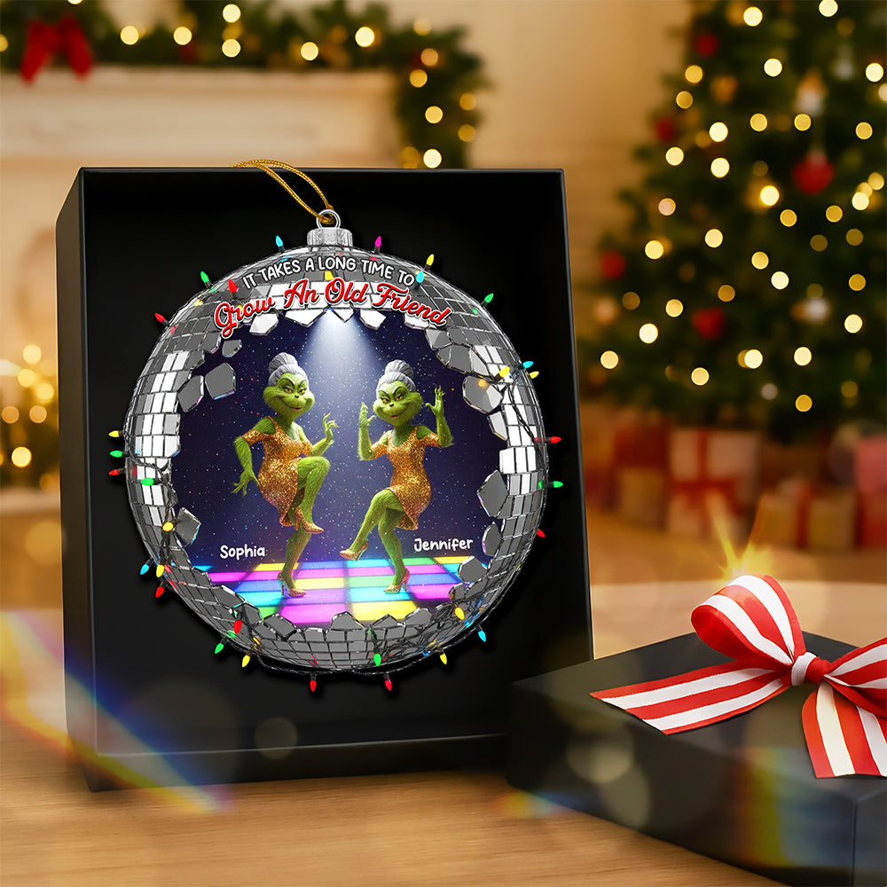 Green Monster Friends Acrylic Ornament - Personalized Gift For Besties - Holiday Tree Decoration Gift