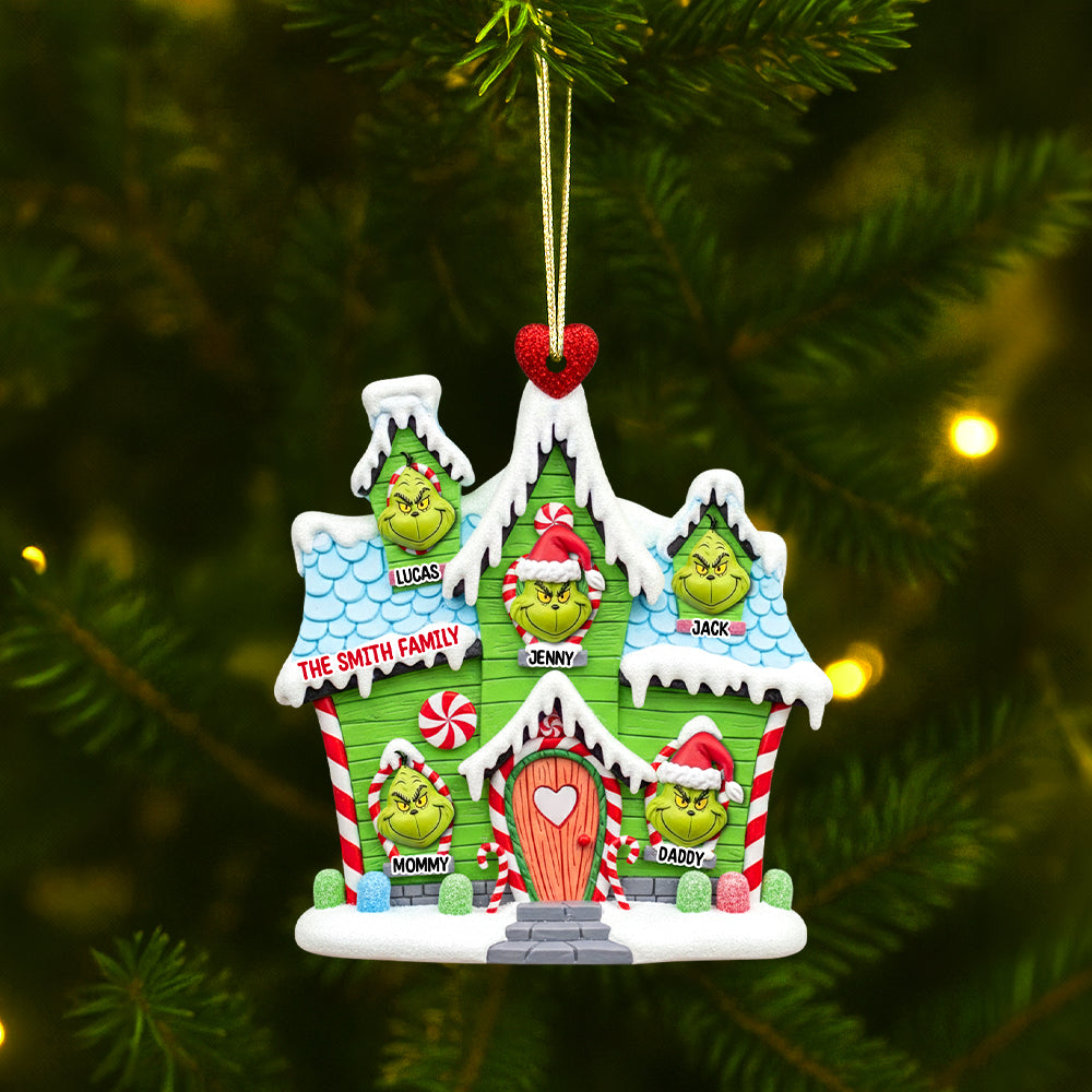 Green Monsters' House Personalized Gifts For Family Christmas Ornament - Holiday Tree Decoration Gift