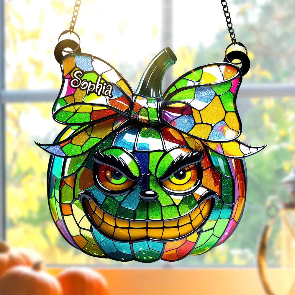 Green Pumpkin Suncatcher Ornament - Personalized Gifts For Movie Fans - Cute Christmas Tree Gift Idea