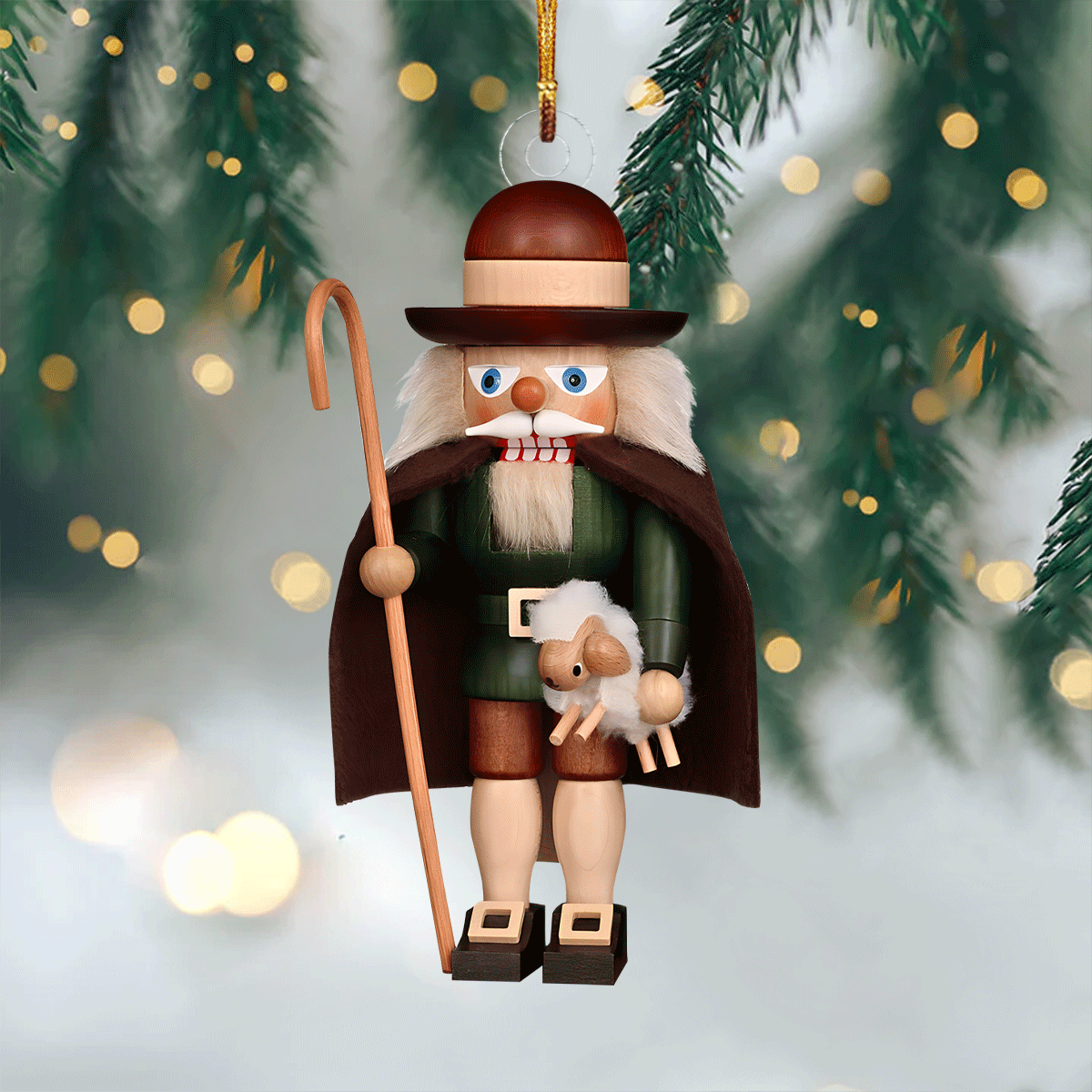 Green Shepherd Nutcracker Mica Ornament