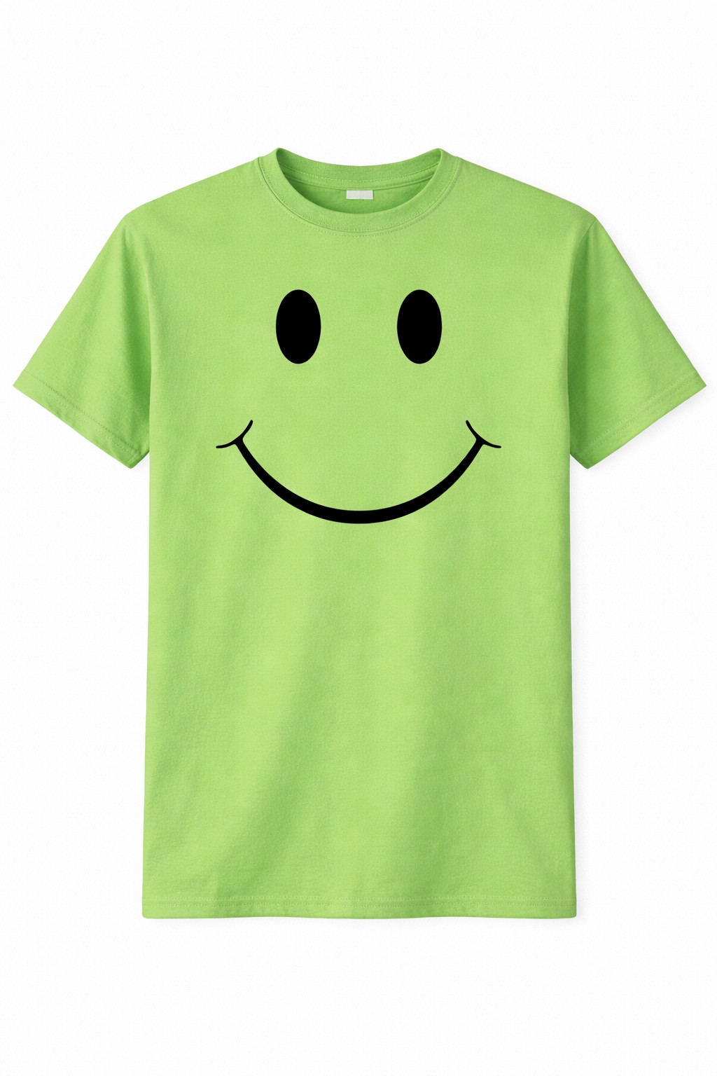 Green Smiley T-Shirt Minimalist Happy Face Clothing Retro Smile Gift For WWE Fans