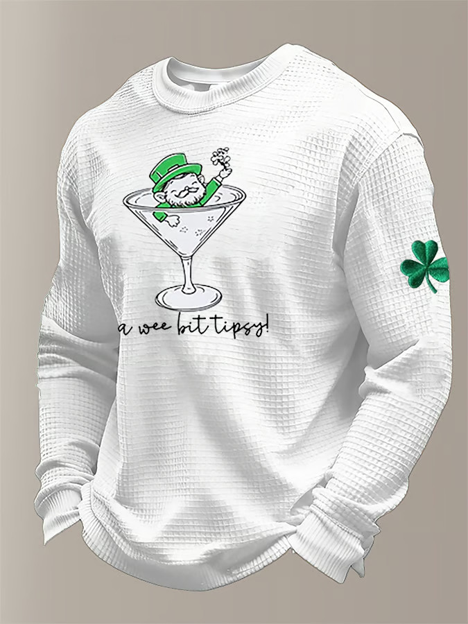 Green St Patrick's Day A Wee Bit Tipsy Long Sleeve Shirt Irish Theme Gift Ideas