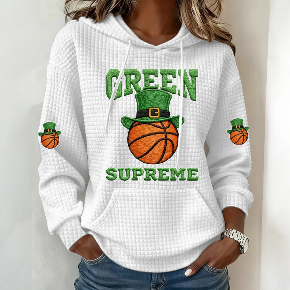 Green Supreme Basketball Hoodie Game Day Clothing Basketball Lover Gift For Mom