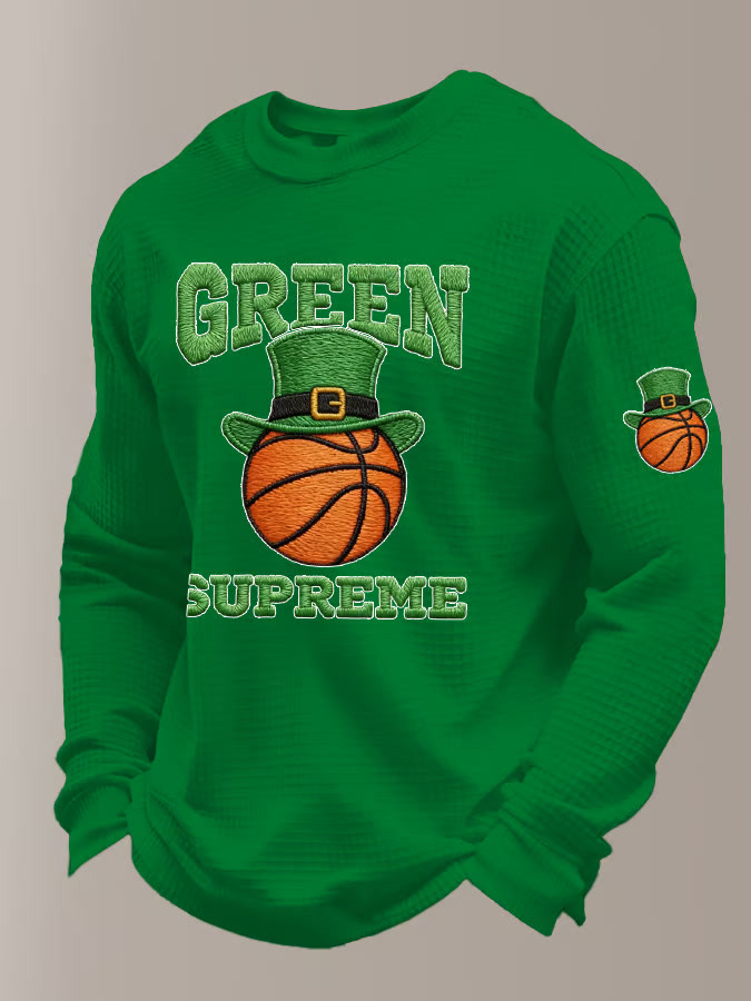 Green Supreme Basketball Long Sleeve T-Shirt Game Day Apparel Gifts For Son