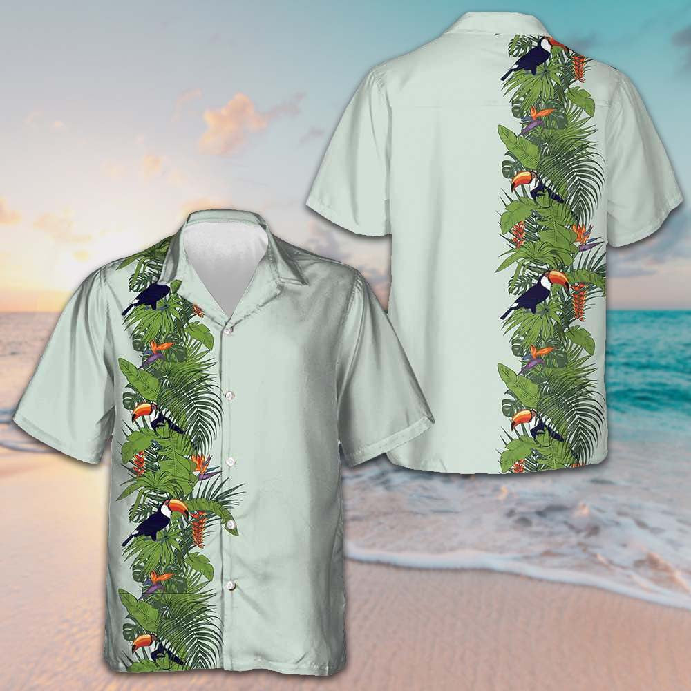 Green Toucan Paradise Hawaiian Shirt Men's Button Down Shirts For Summer Best Gifts Green Toucan Paradise Hawaiian Shirt Men's Button Down Shirts For Summer Best Gifts