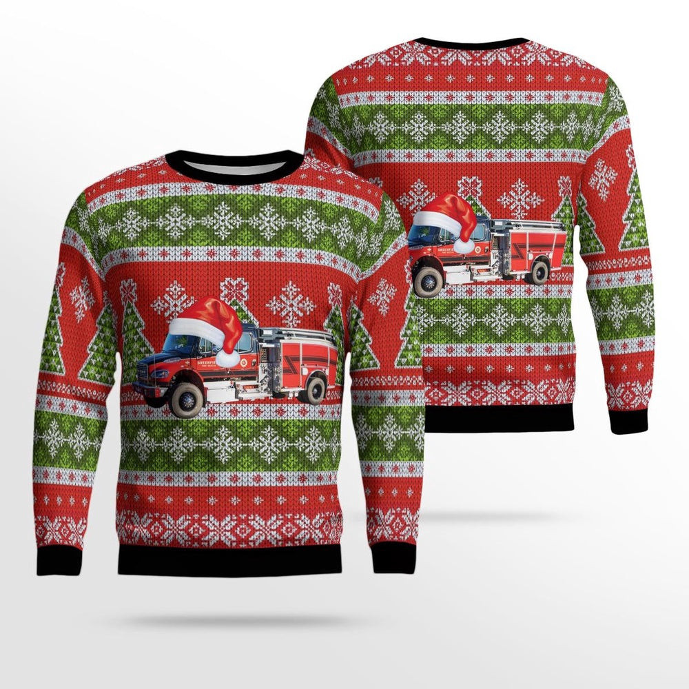Greenfield Massachusetts Greenfield Fire Department AOP Ugly Sweater Xmas Unisex Sweater Christmas Gifts For Men Women
