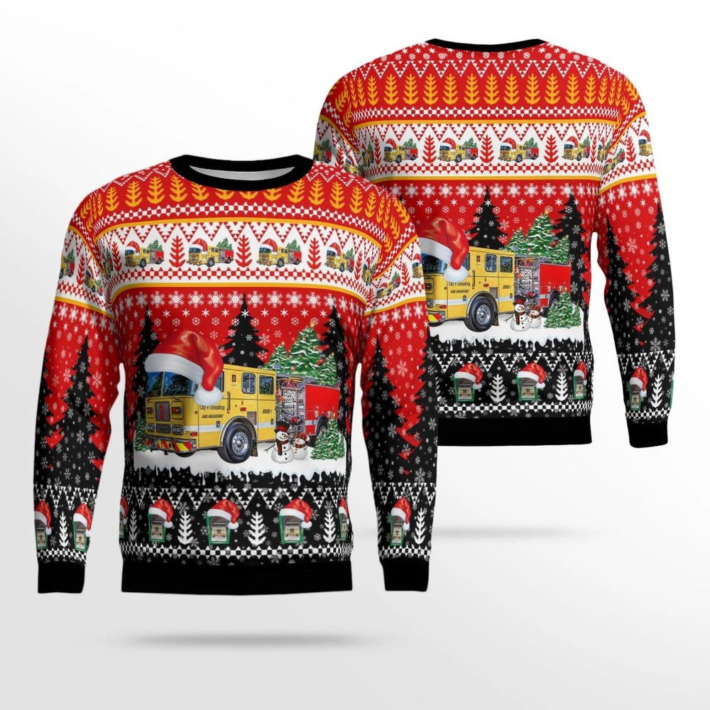 Greensburg Hose Co 1 Christmas AOP Ugly Sweater Xmas Unisex Sweater Christmas Gifts For Men Women