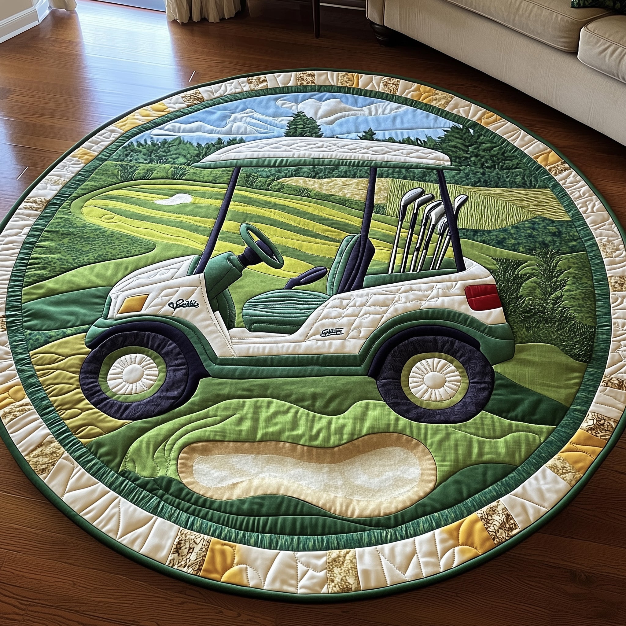 Greenside Rider Quilted Round Mat Christmas Gift