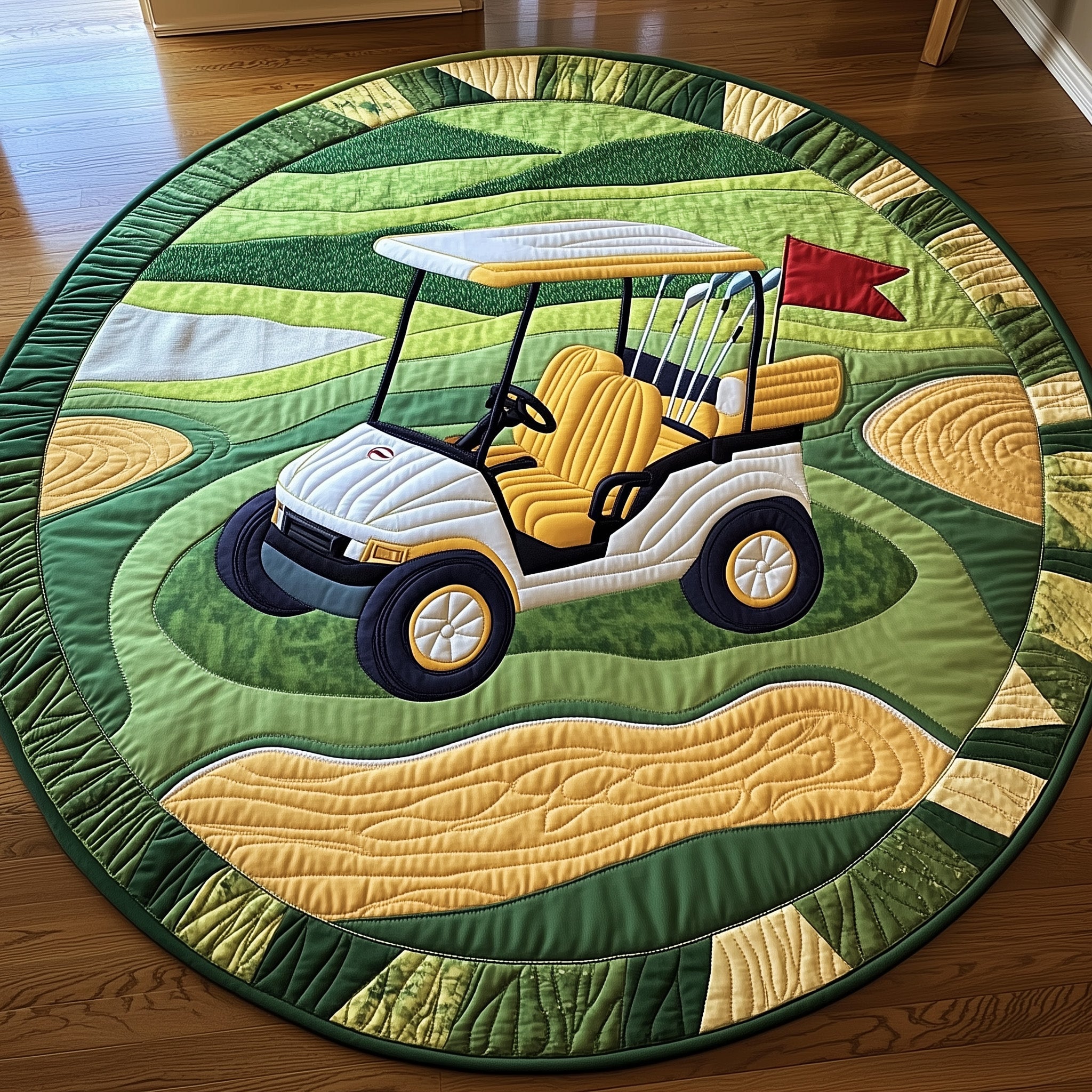 Greenside Rider Quilted Round Mat Non-Slip Quilted Round Mat for Safety and Style