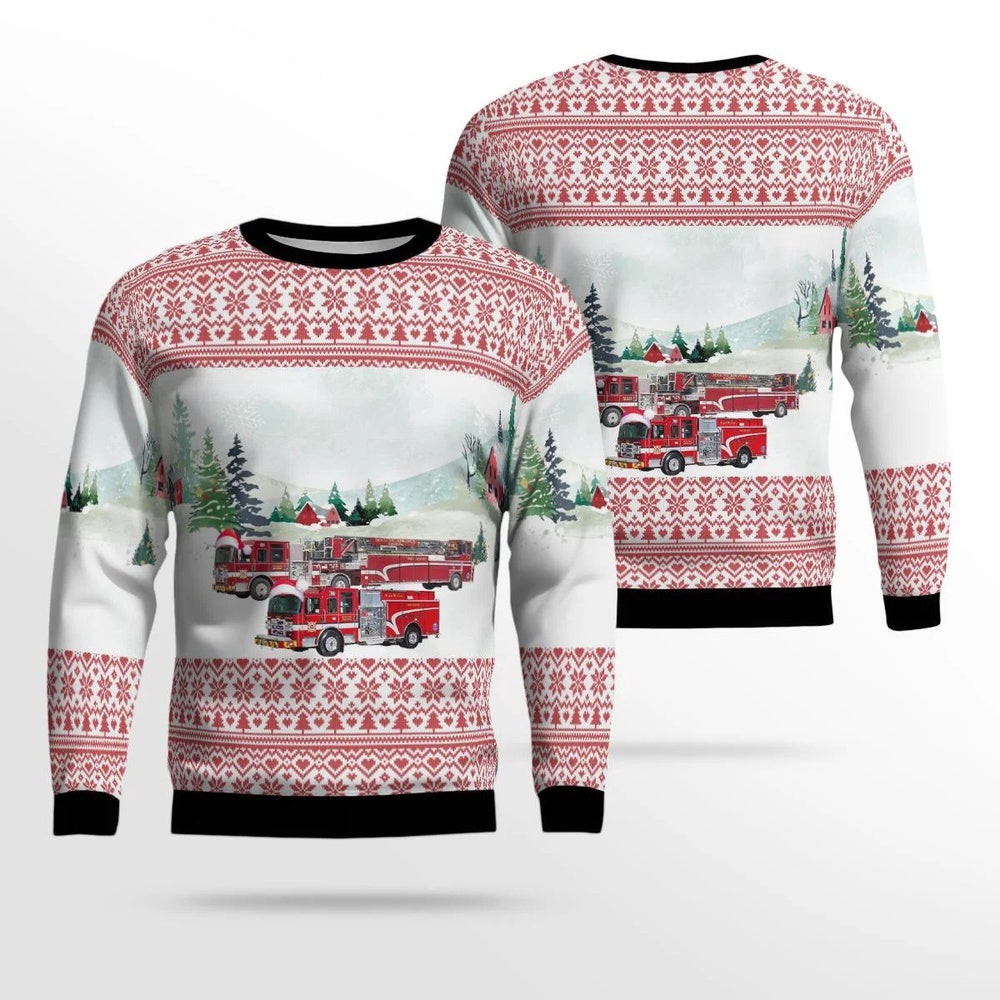 Greenville South Carolina Boiling Springs Fire District AOP Ugly Sweater Xmas Unisex Sweater Christmas Gifts For Men Women