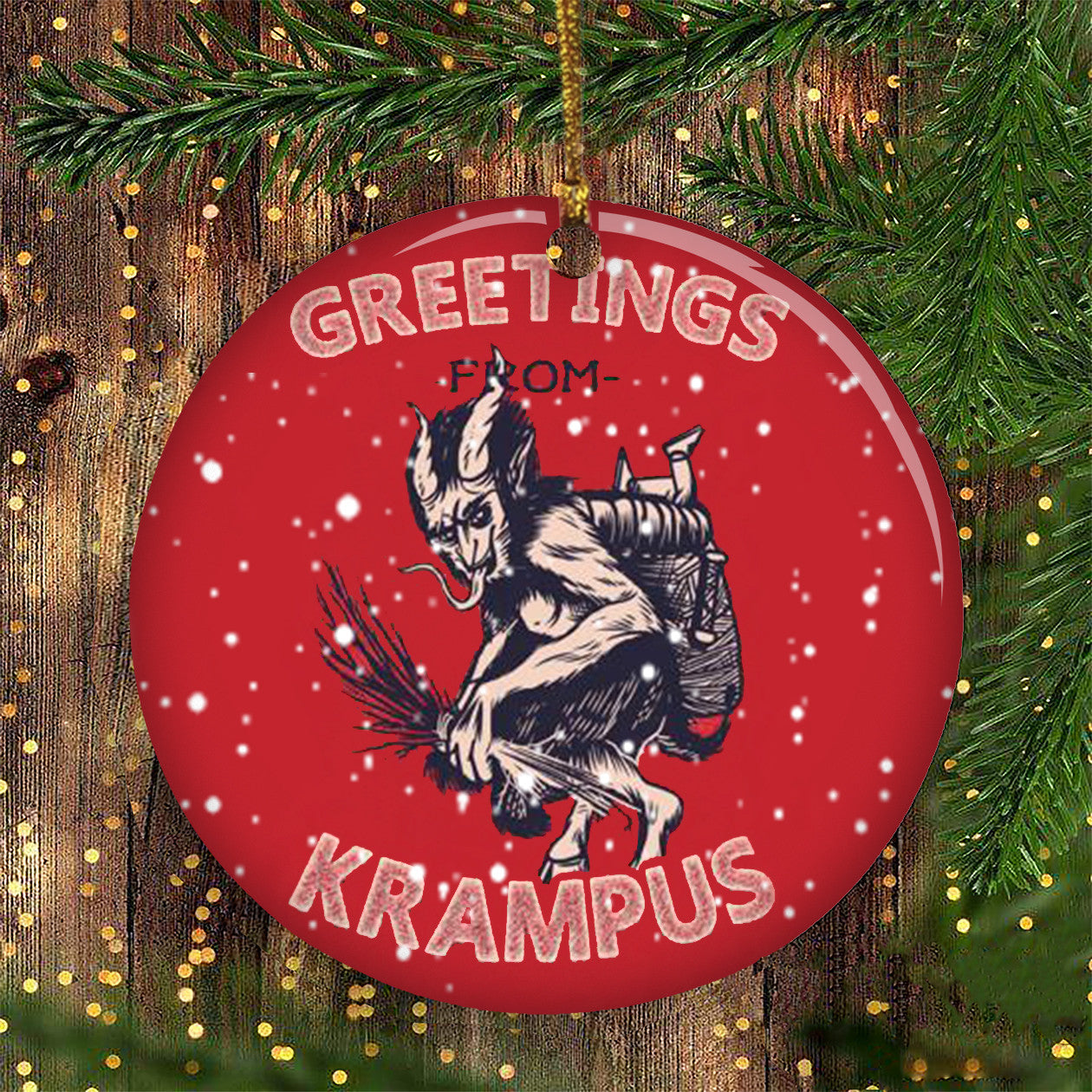 Greetings From Krampus Christmas Ornament Funny Ornament For Xmas Tree Decoration Greetings From Krampus Christmas Ornament Funny Ornament For Xmas Tree Decoration
