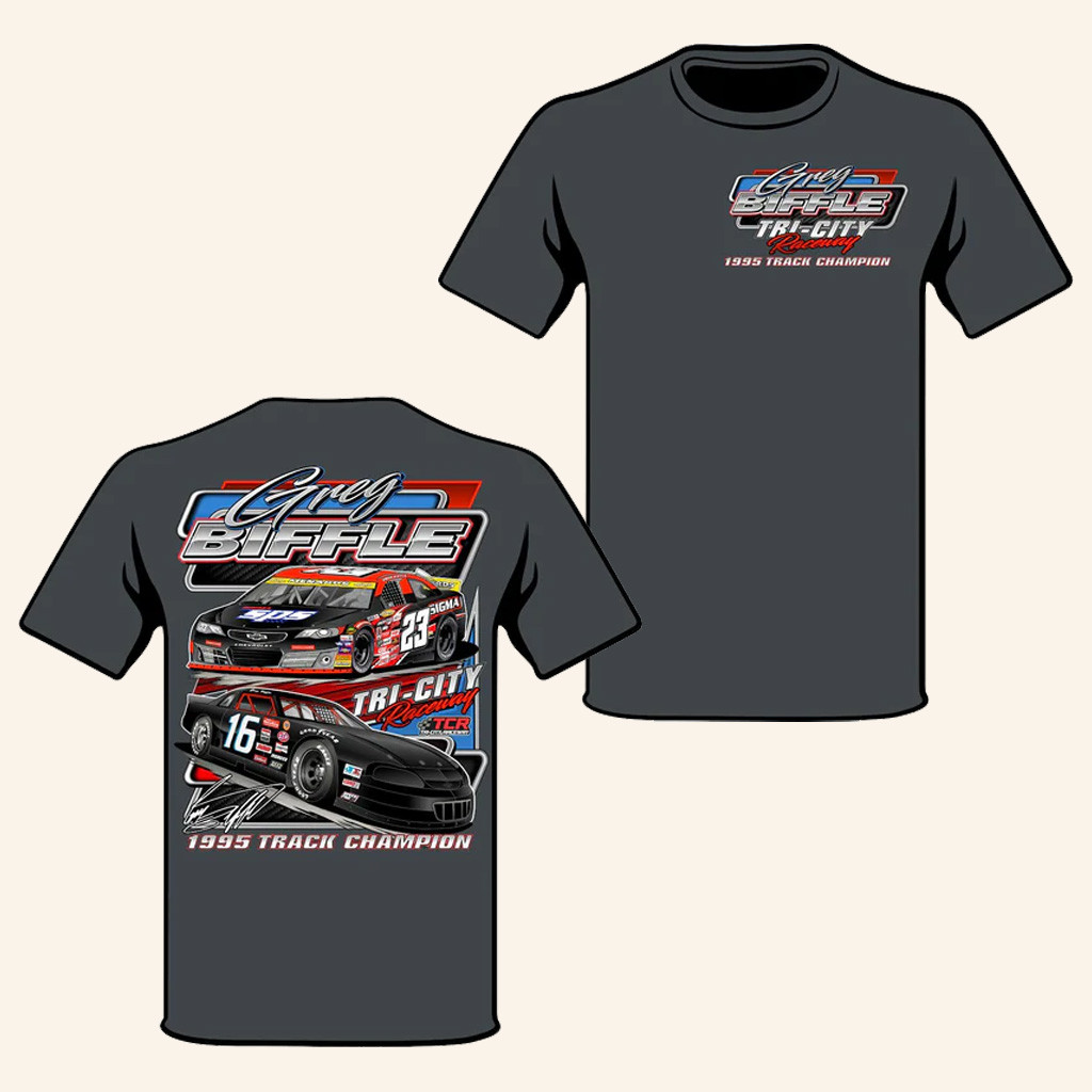 Greg Biffle Merch 2025 Arca Past And Present SPS Shirt 1995 Track Champion Shirt Fan Gifts