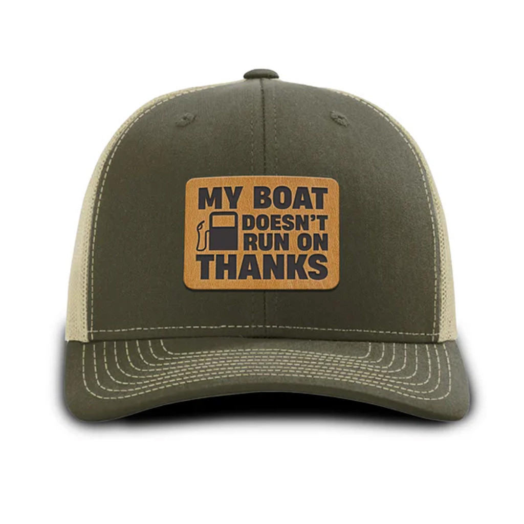 Greg Biffle Merch My Boat Doesn't Run On Thanks Trucker Hat Gifts For Friends