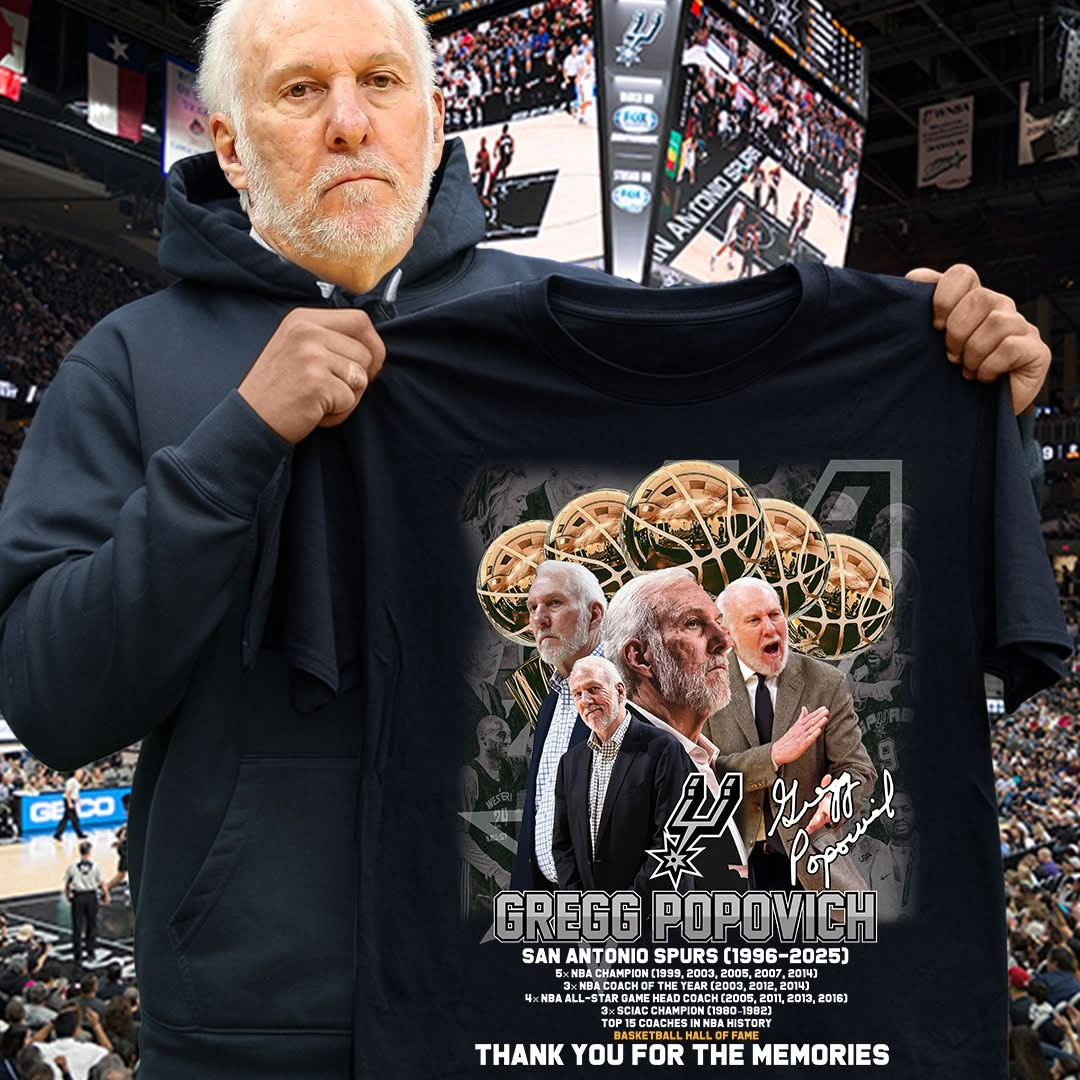 Gregg Popovich Thanks For The Memories T-Shirt San Antonio Spurs Fan Merch Gift Ideas