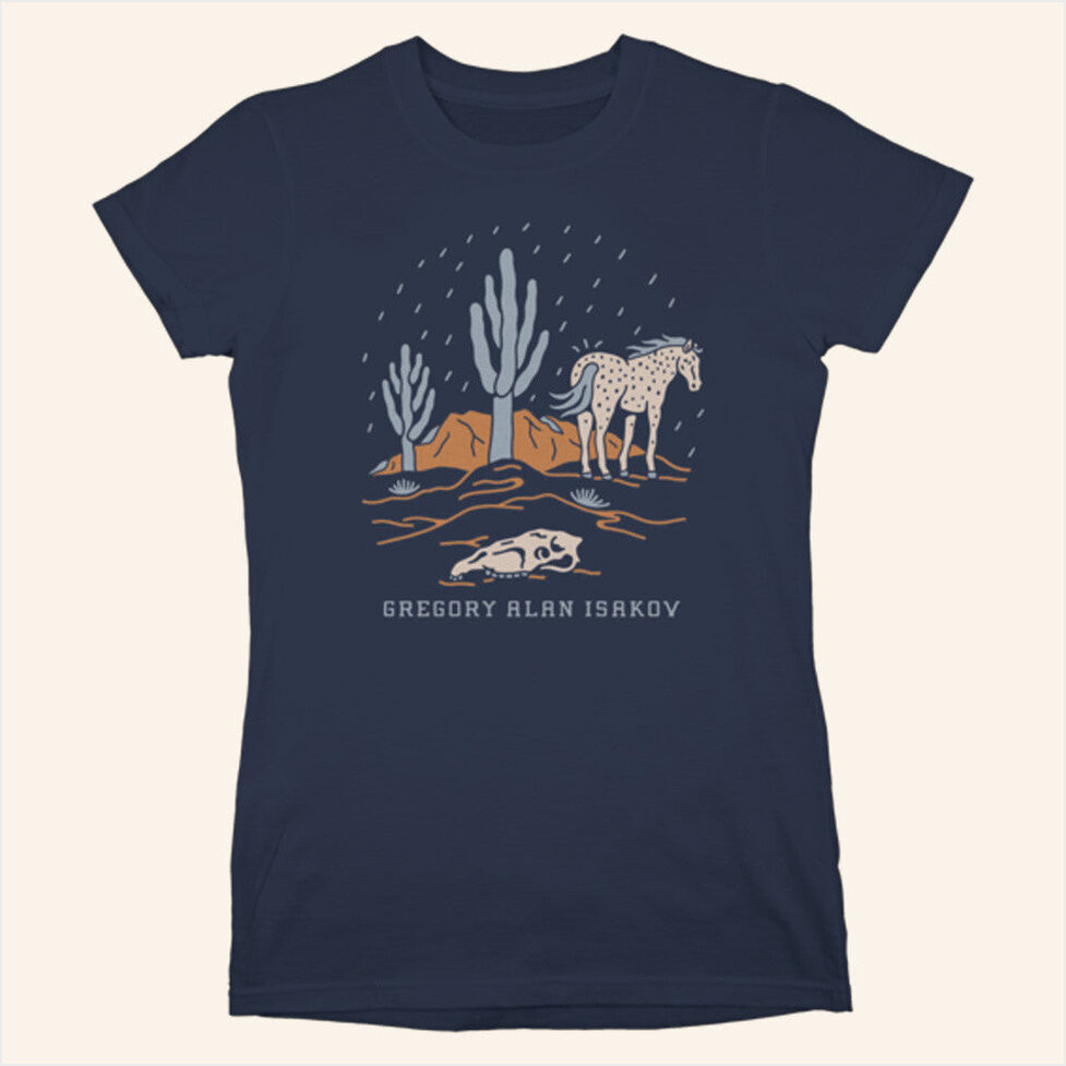 Gregory Alan Isakov Merch Desert Rain Ladies T-Shirt Gift Ideas For Wife Gifts For Friends