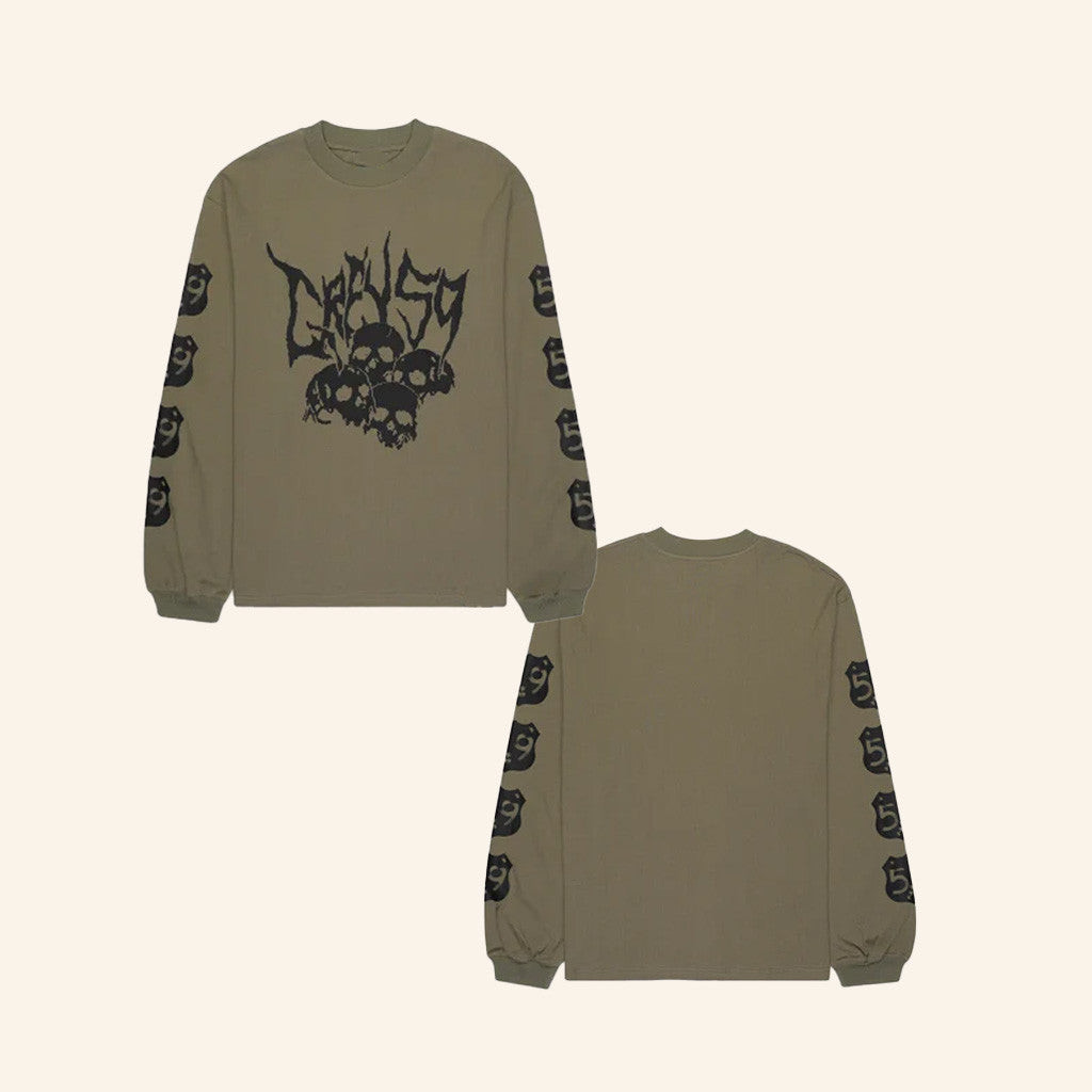 Grey59 Merch G59 Merch Army Green Skull Long Sleeve Shirt Him Gifts Grey59 Merch G59 Merch Army Green Skull Long Sleeve Shirt Him Gifts
