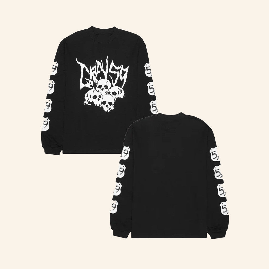 Grey59 Merch G59 Merch Black Skull Long Sleeve T-Shirt Husband Gifts Grey59 Merch G59 Merch Black Skull Long Sleeve T-Shirt Husband Gifts