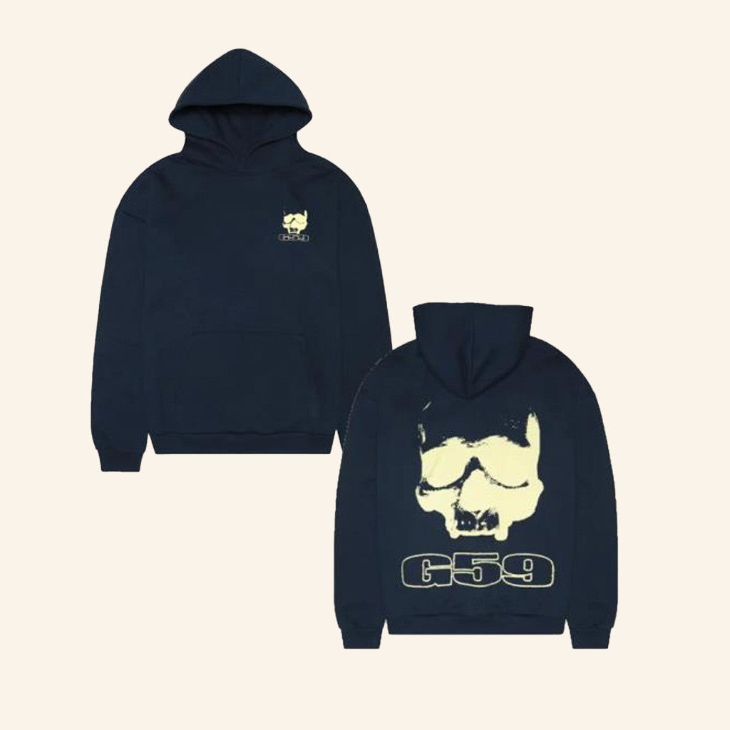 Grey59 Merch G59 Merch Navy Skull Hoodie Gifts For Dad