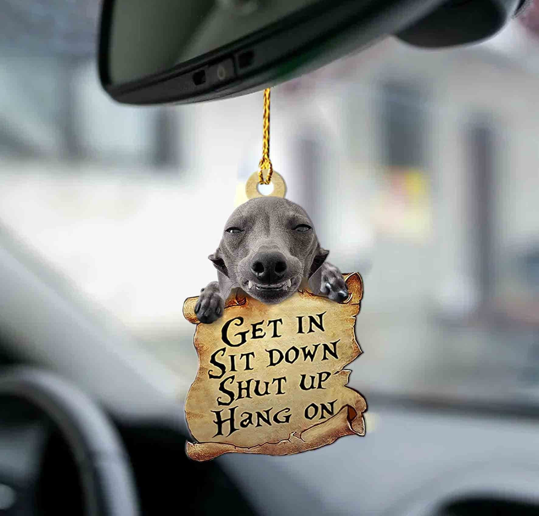 Greyhound get in greyhound lover dog moms two sided ornament Funny Animal Car Ornaments