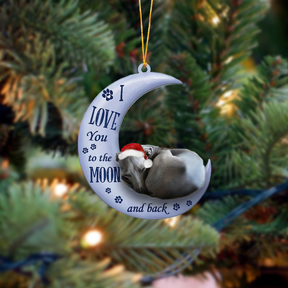 Greyhound I Love You To The Moon And Back Christmas Ornament Gift For Dogs Owners