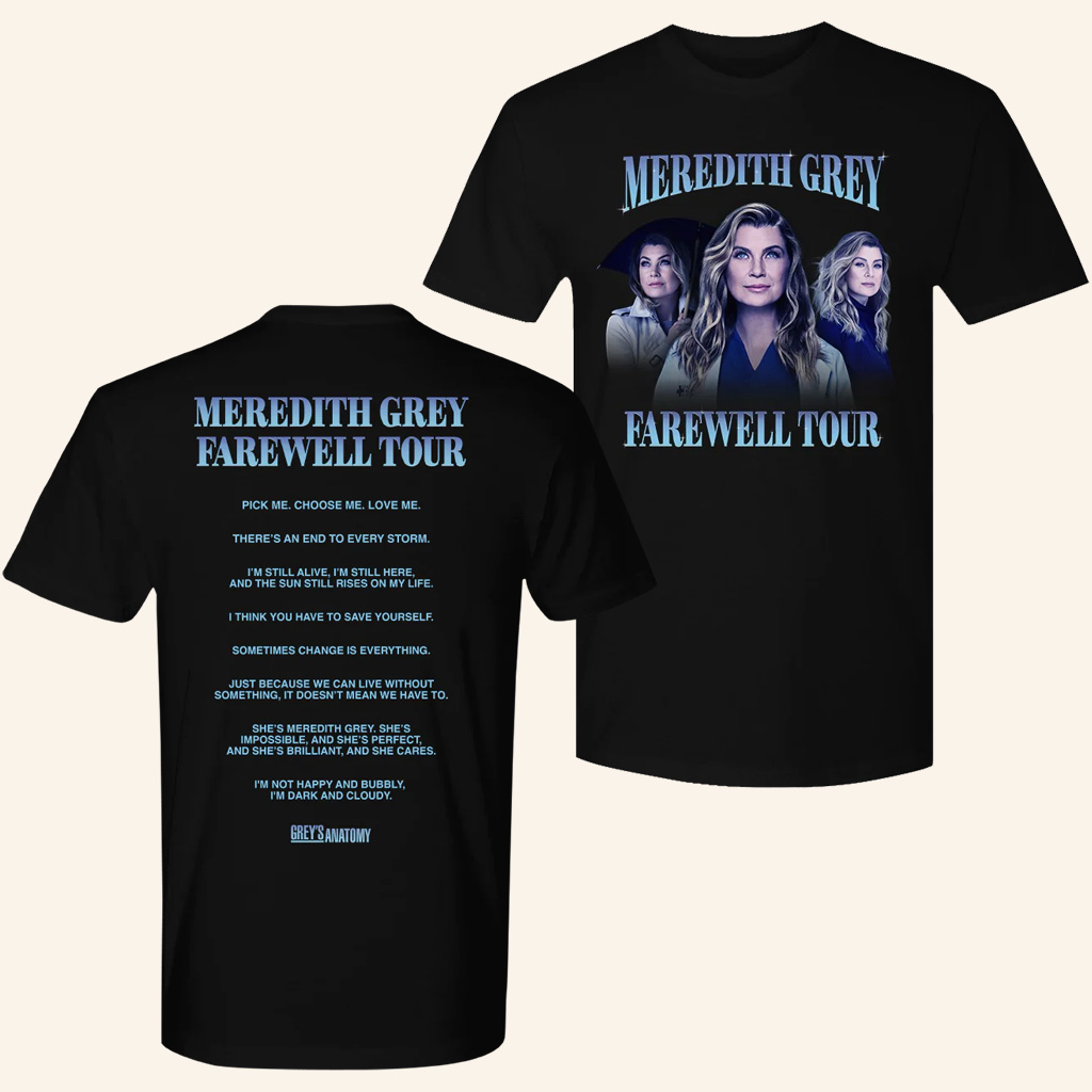 Grey's Anatomy Merch Meredith Grey Farewell Tour T-Shirt Unique Gifts For Mom