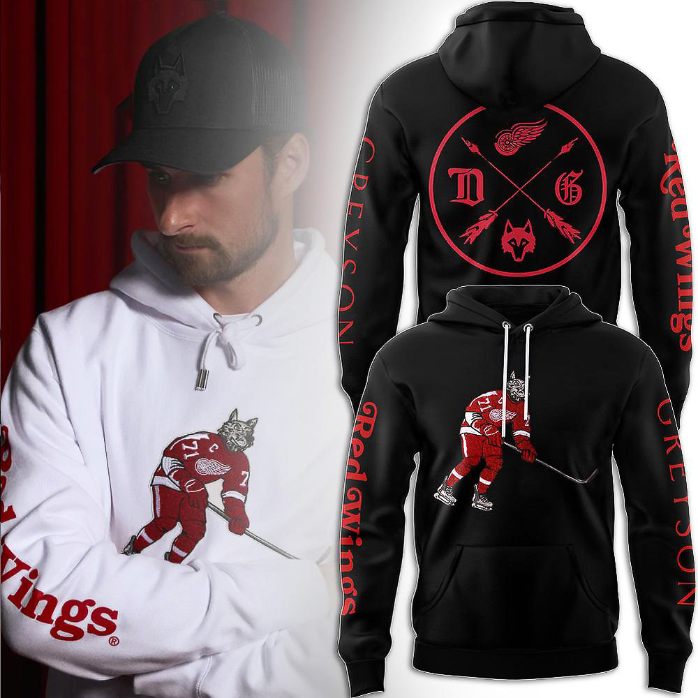 Greyson x Detroit Red Wings Limited Edition Black Hoodie Gifts For Hockey Fan