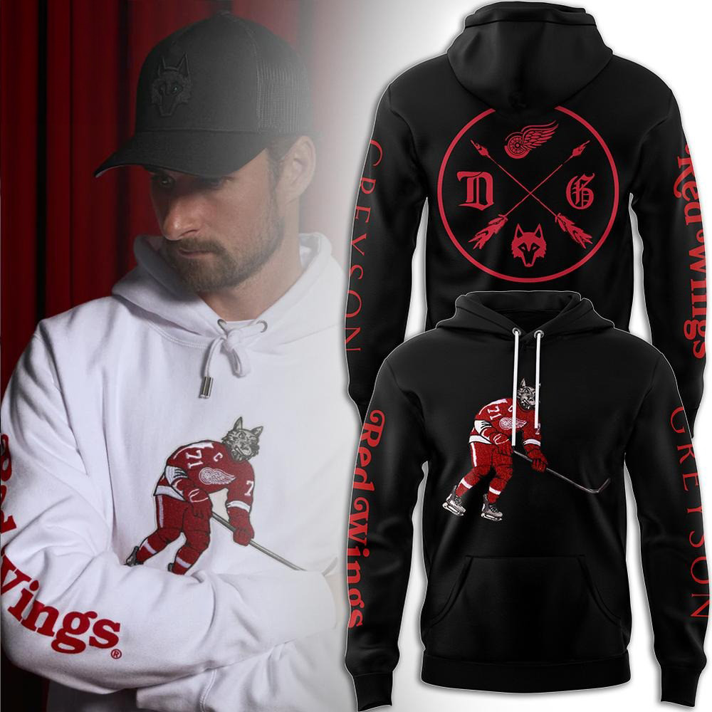 Greyson x Detroit Red Wings Limited Edition Black Hoodie Unique Gifts For Husband