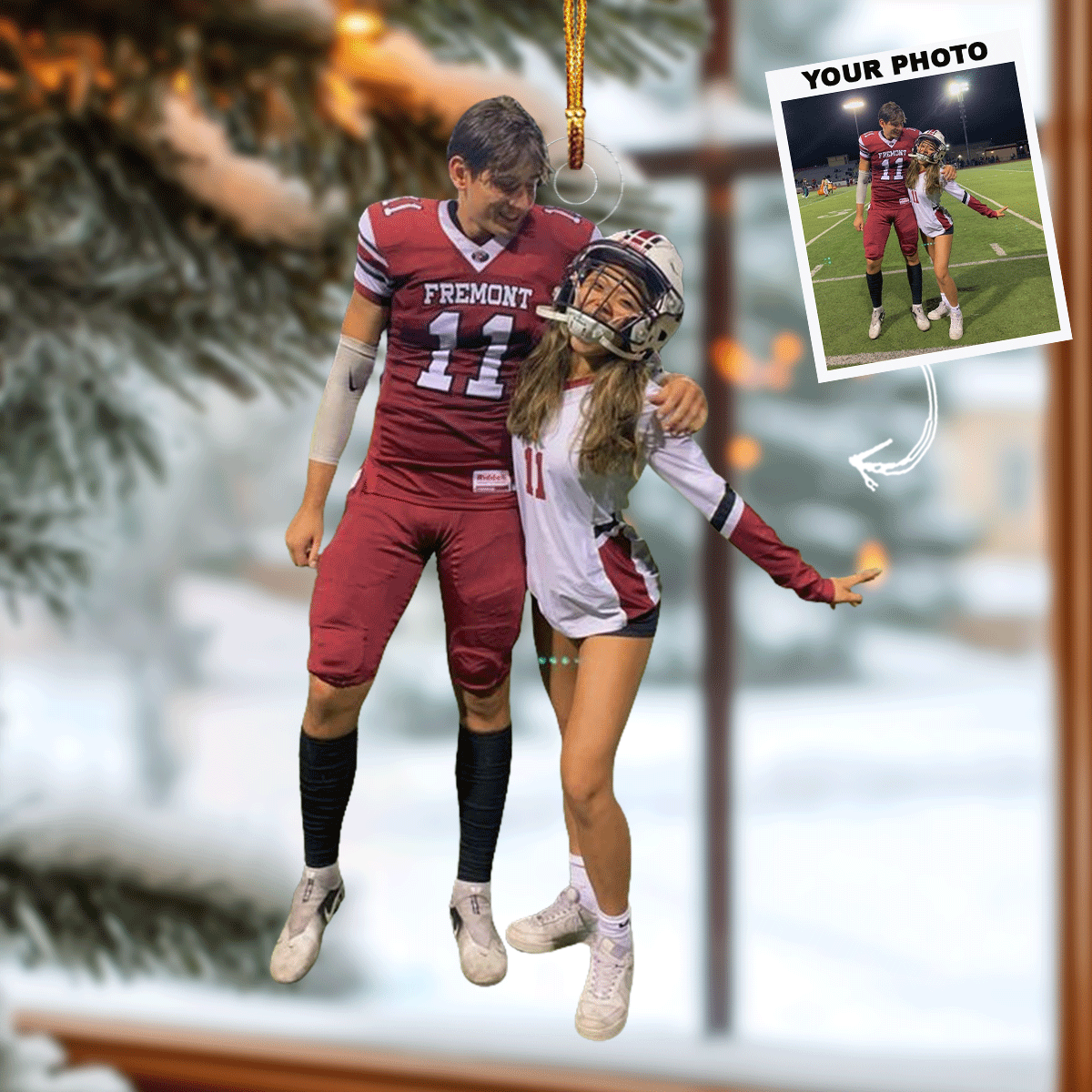 Gridiron Loves Personalized Photo Mica Ornament Gift For Couple