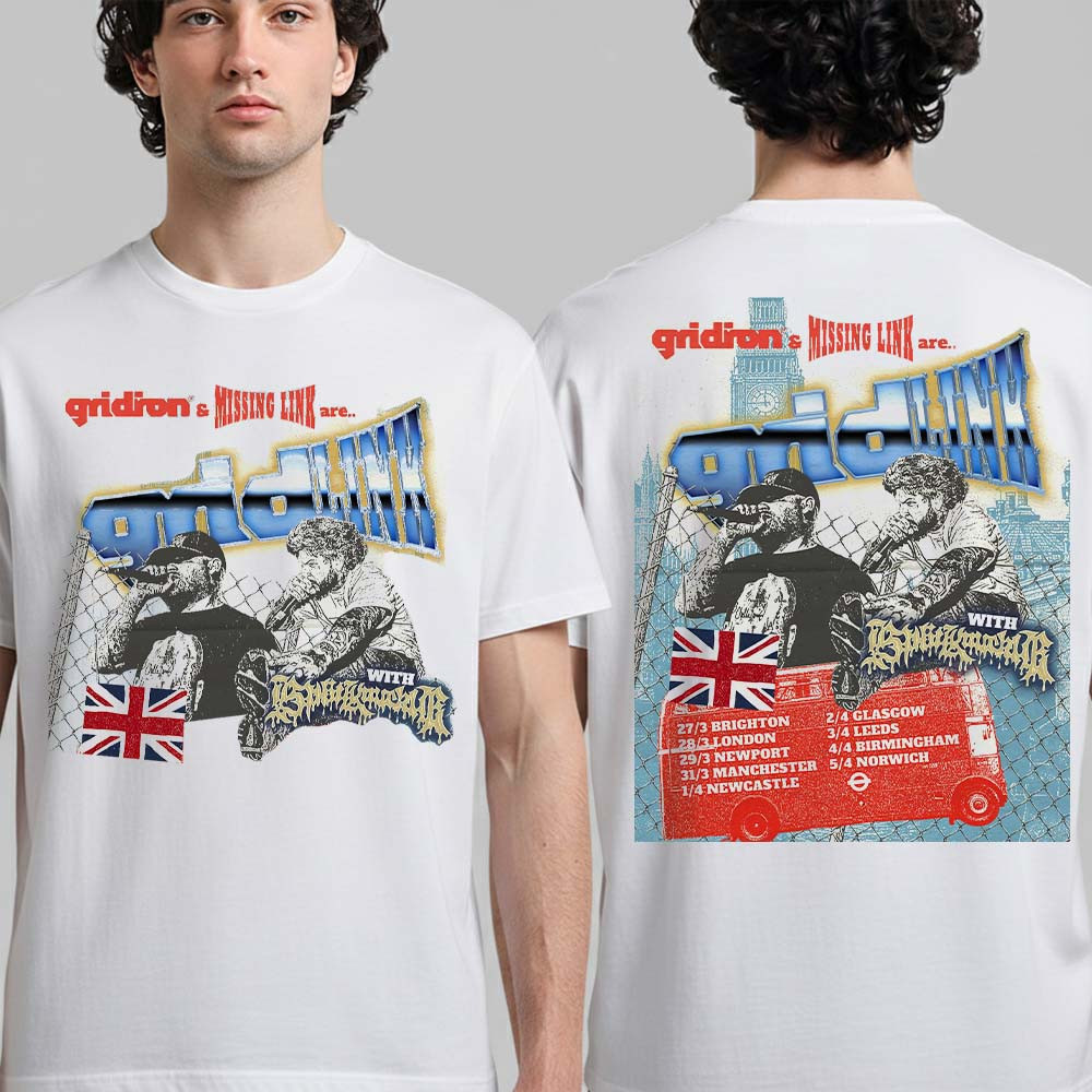 Gridiron x Missing Link Gridlink UK 2026 T-Shirt Music Fan Merch Cool Gift For Father