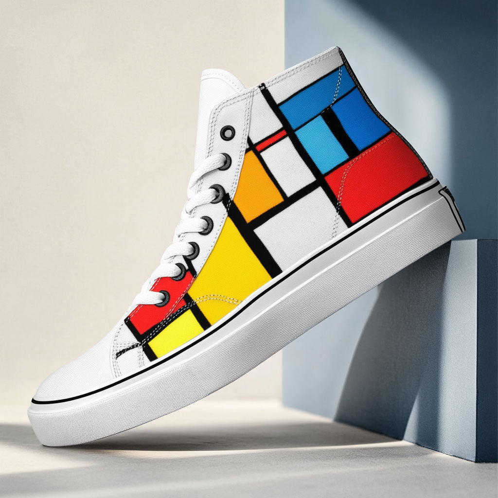 Gridline Groove Canvas High Tops Versatile Merch Wear
