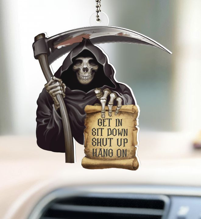 Grim Reaper Get In Sit Down Shut Up Car Hanging Ornament Cool Rear View Mirror Ornaments