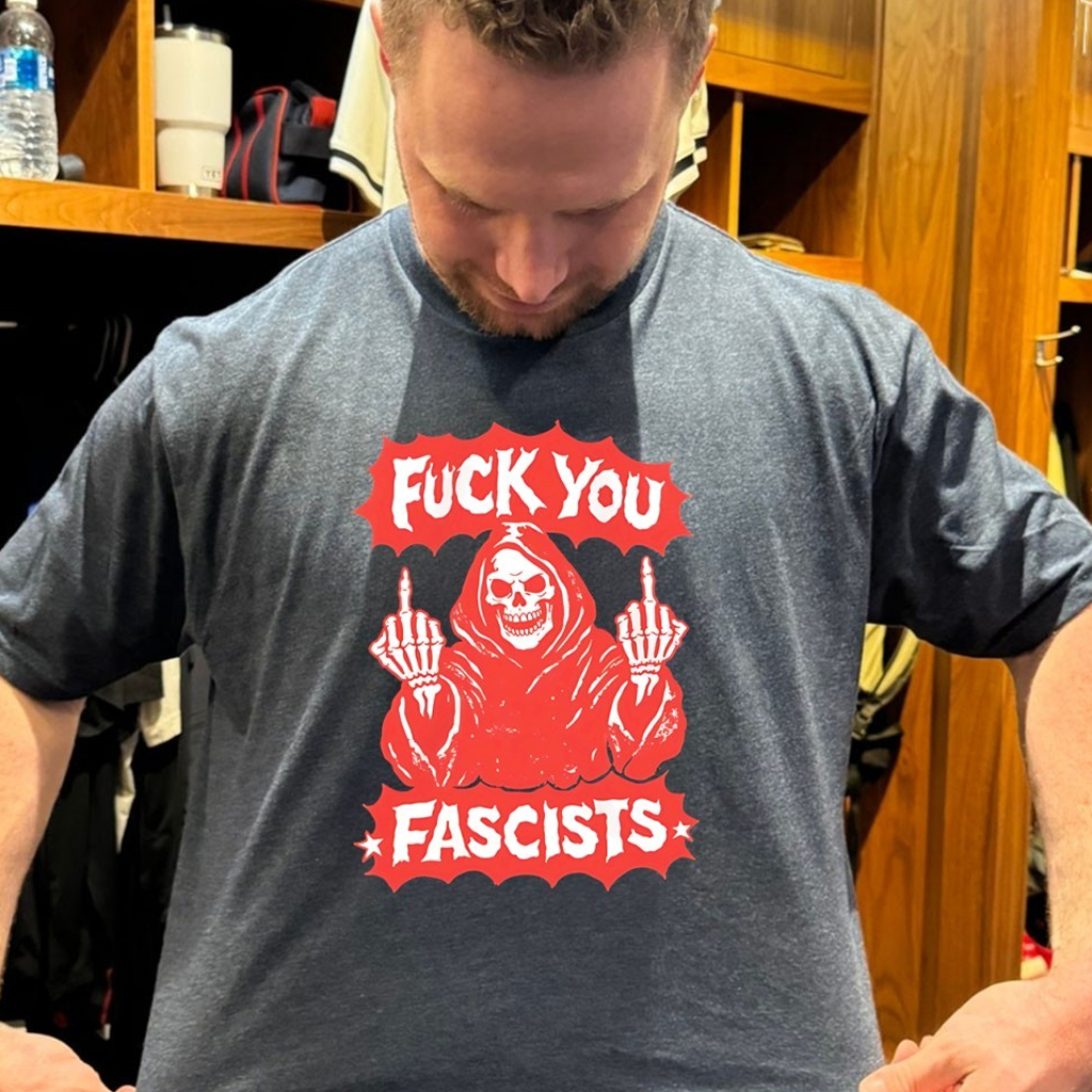 Grim Reaper Middle Finger Fck You Fascists Shirt Anti Fascist Merch Gifts For Him