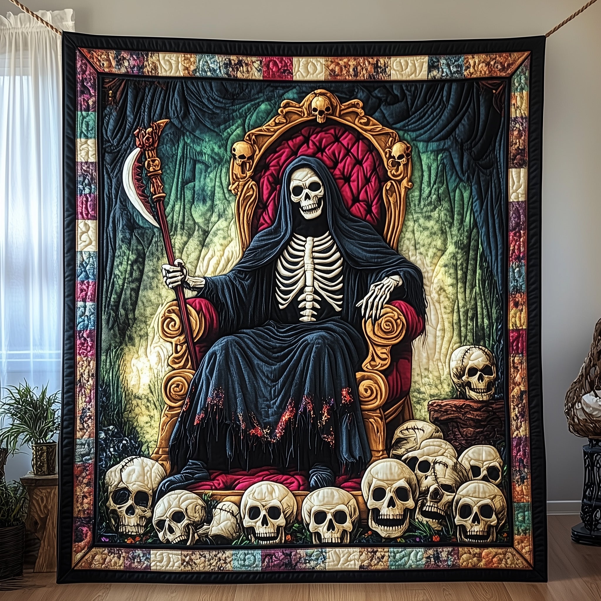 Grim Reaper Quilted Blanket Cute Bed BlanketGifts To Give Your Mother In Law For Christmas