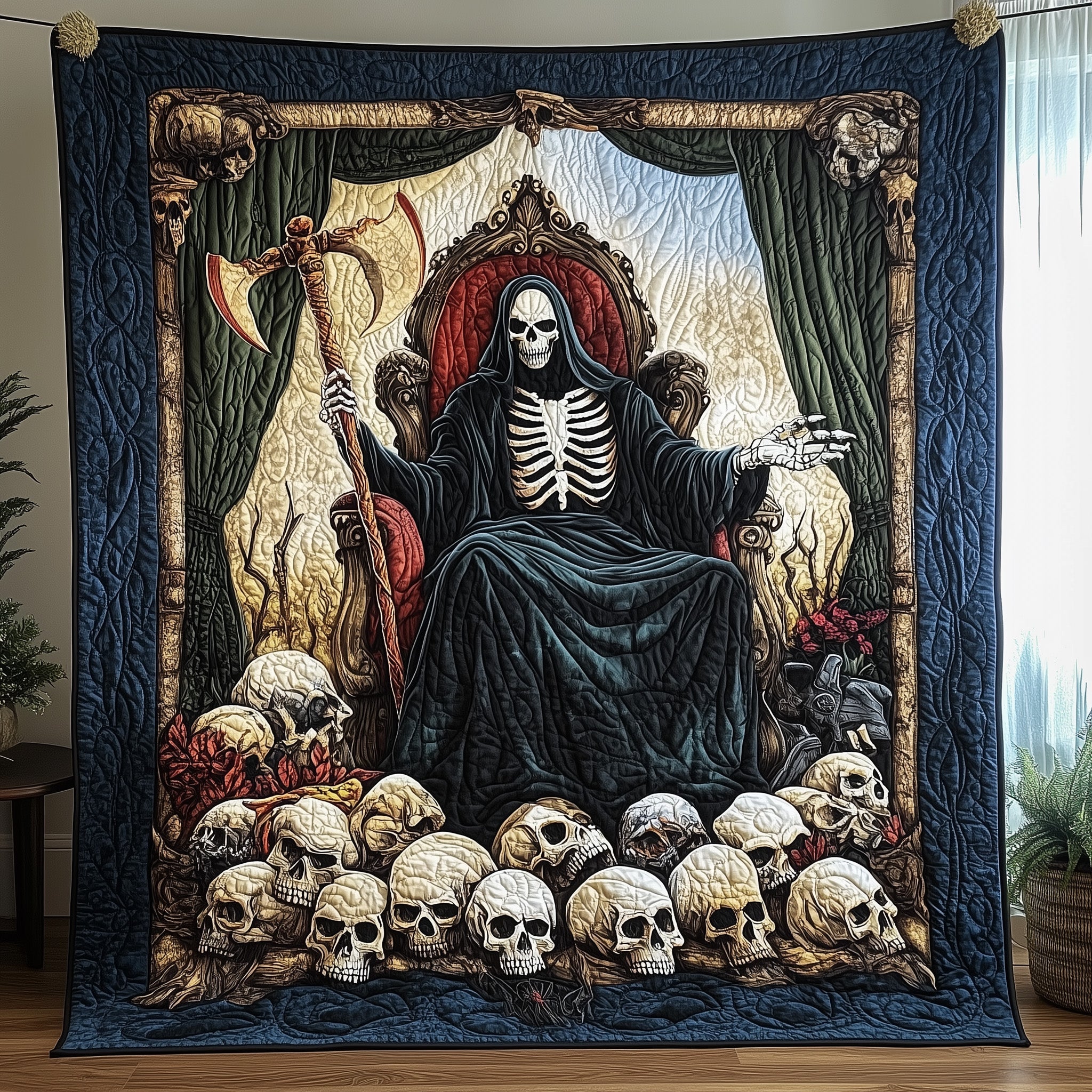 Grim Reaper Quilted Blanket Cute Bed BlanketXmas Presents For Inlaws