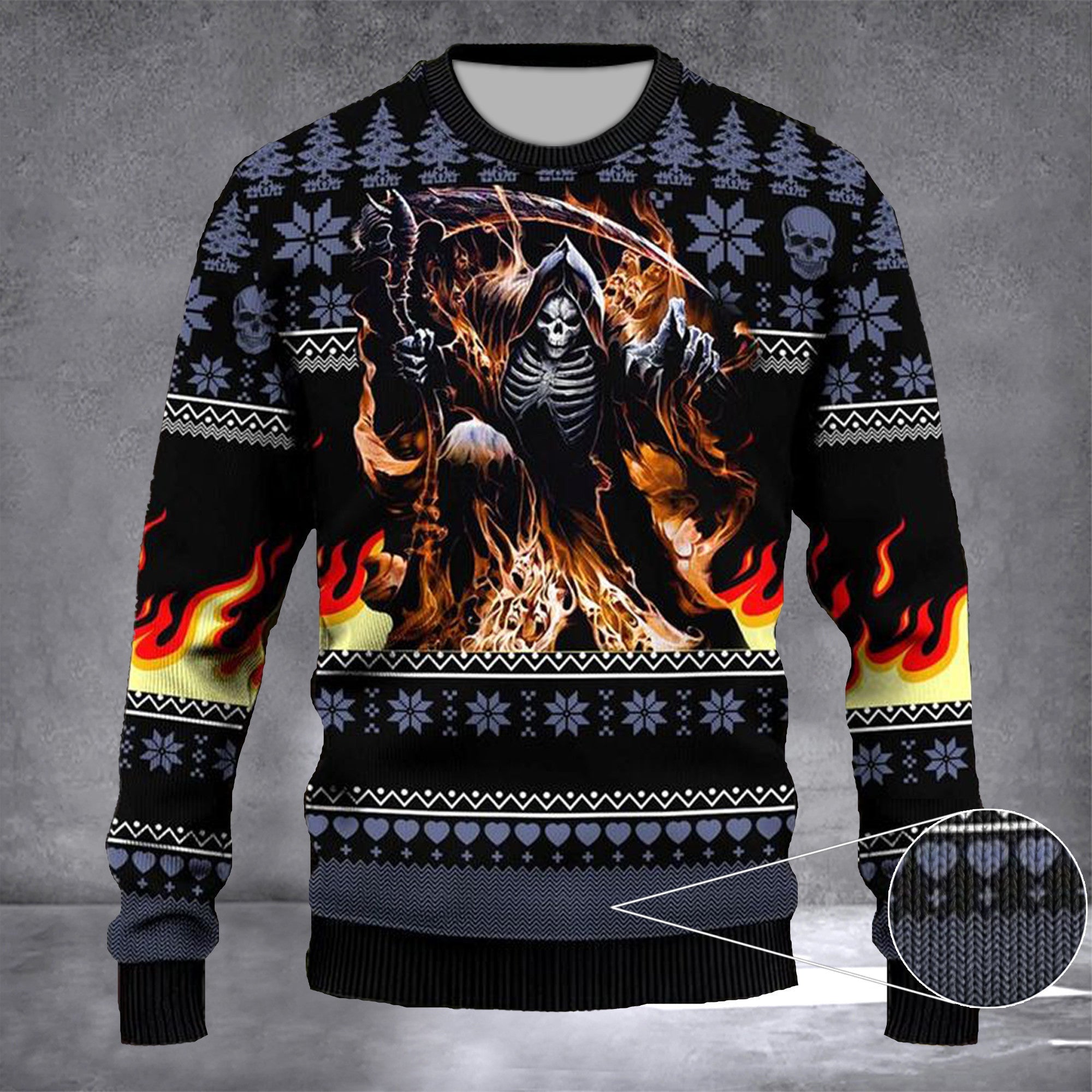 Grim Reaper Ugly Christmas Sweater Horror Scary Christmas Clothing Gifts For Him Grim Reaper Ugly Christmas Sweater Horror Scary Christmas Clothing Gifts For Him