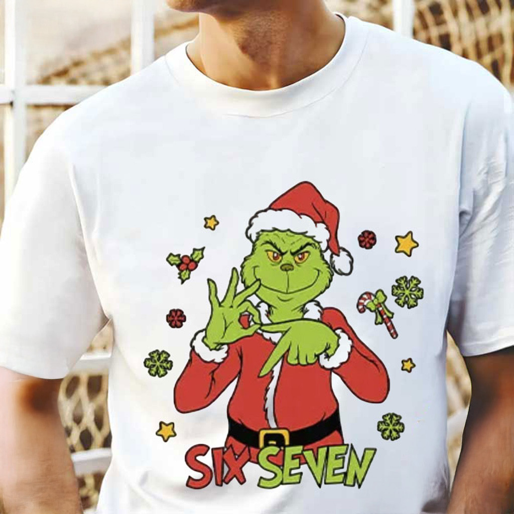 Grinch 6 7 Six Seven Shirt Funny Meme Christmas T-Shirt Presents For Friends