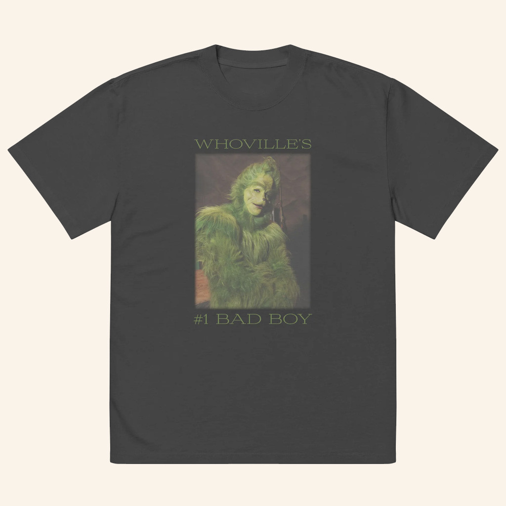 Grinch Merch The Grinch Whoville's 1 Bad Boy T-Shirt Unique Christmas Gifts For Him